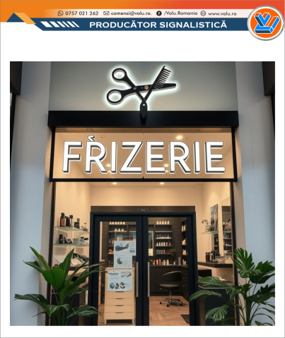 Litere Volumetrice - Litere Volumetrice Iluminate LED - personalizat Frizerie