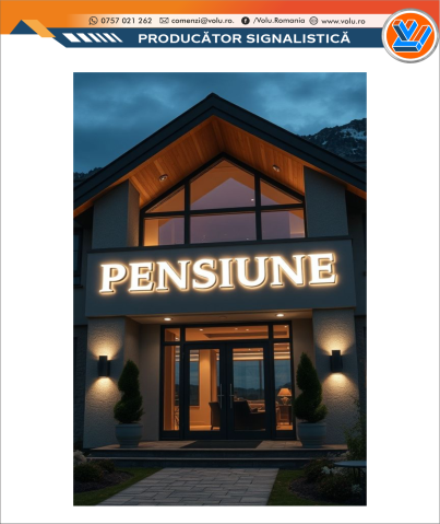 Litere Volumetrice Iluminate LED - personalizat Pensiune [1]