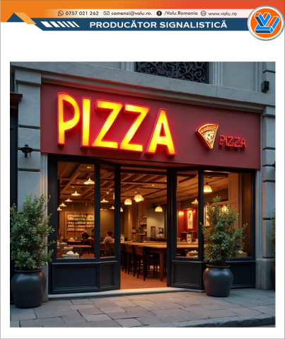Litere Volumetrice Iluminate LED - personalizat Pizza [2]