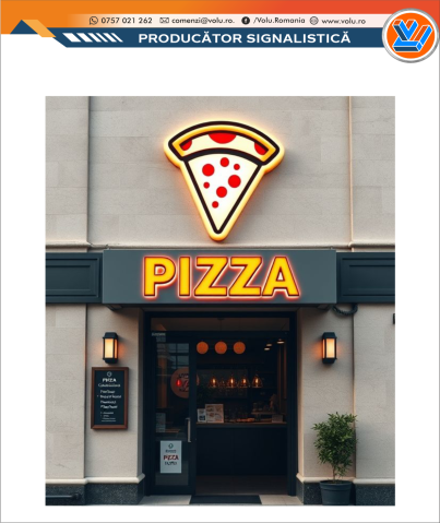 Litere Volumetrice Iluminate LED - personalizat Pizza [3]