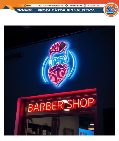 Litere Volumetrice Iluminate NEONFLEX - personalizat Barber Shop [4]