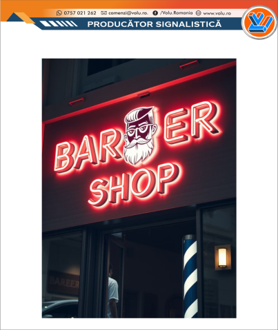 Litere Volumetrice - Litere Volumetrice Iluminate NEONFLEX - personalizat Barber Shop