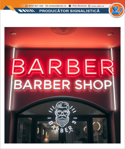 Litere Volumetrice Iluminate NEONFLEX - personalizat Barber Shop [3]