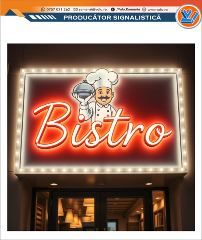 Litere Volumetrice - Litere Volumetrice Iluminate NEONFLEX - personalizat Bistro