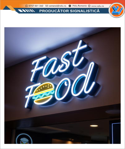 Litere Volumetrice Iluminate NEONFLEX - personalizat Fast Food [6]