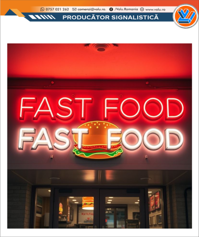 Litere Volumetrice - Litere Volumetrice Iluminate NEONFLEX - personalizat Fast Food