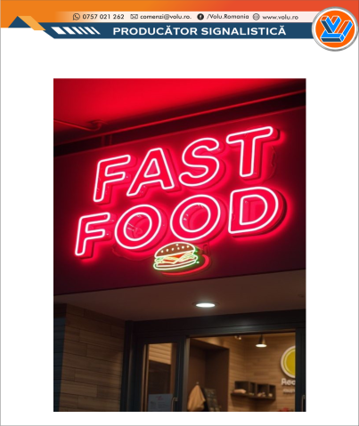Litere Volumetrice Iluminate NEONFLEX - personalizat Fast Food [1]