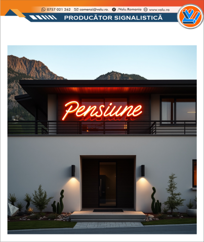 Litere Volumetrice Iluminate NEONFLEX - personalizat Pensiune [3]