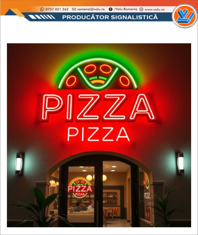 Litere Volumetrice Iluminate NEONFLEX - personalizat Pizza [1]