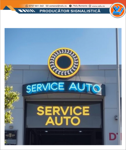 Litere Volumetrice Iluminate NEONFLEX - personalizat Service Auto [2]