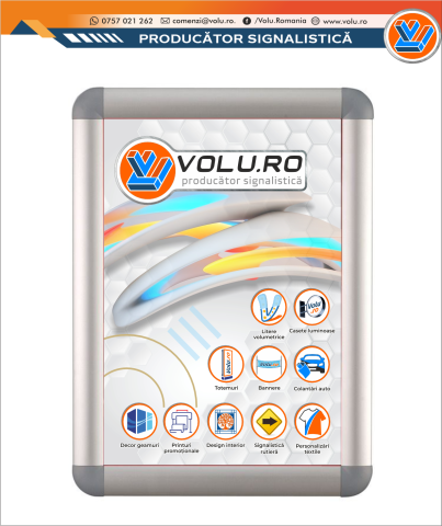 Sisteme de Afisare - Rama click OPTI argintie 25/45 A4