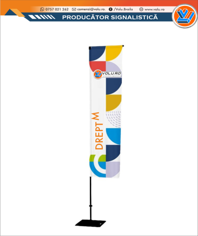 Sisteme de Afisare - Steag personalizat tip Drept M