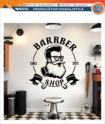 Design interior - Sticker decorativ personalizat Barber Shop
