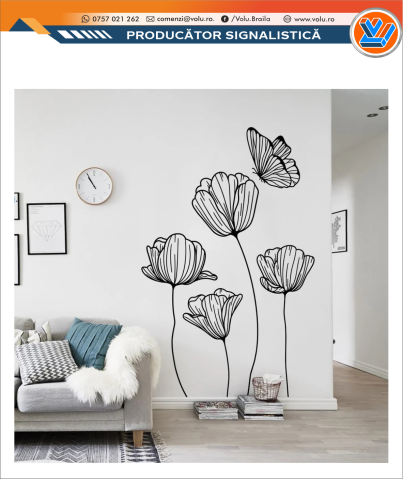 Design interior - Sticker decorativ personalizat Flori