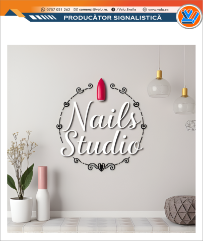 Design interior - Sticker decorativ personalizat Nails Salon