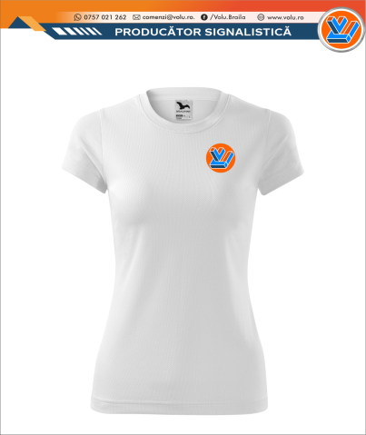 Inscriptionare Articole Textile - Tricou Clasic Dama Personalizat Poliester Alb