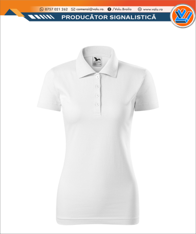 Inscriptionare Articole Textile - Tricou Polo Dama Personalizat Alb