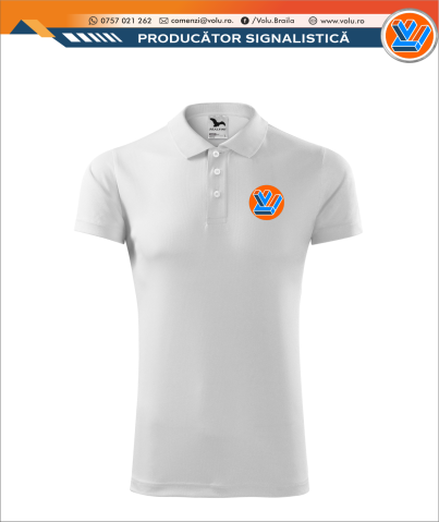 De Barbati - Tricou Polo Personalizat Poliester Alb