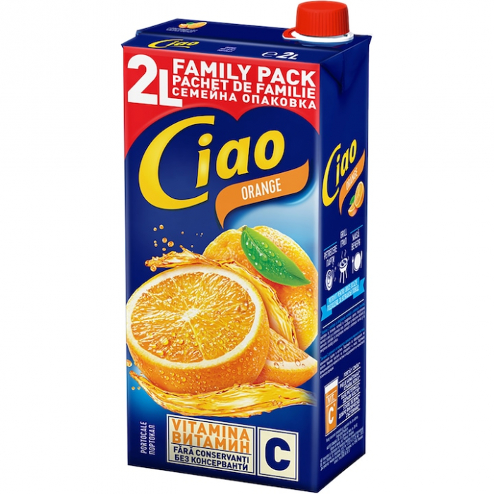 Bautura racoritoare necarbogazoasa cu suc de portocale, Ciao, 2 l [1]