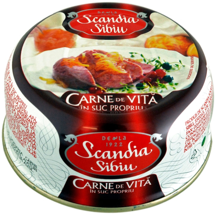 Carne de vita in suc propriu Scandia Sibiu, 300g [1]