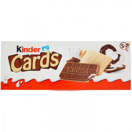 Dulciuri si biscuiti - Biscuiti acoperiti cu ciocolata Kinder cards 25.6 gr x 5 buc 128gr