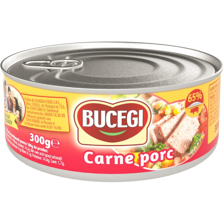 Bacanie - Carne porc 65% Bucegi, 300g
