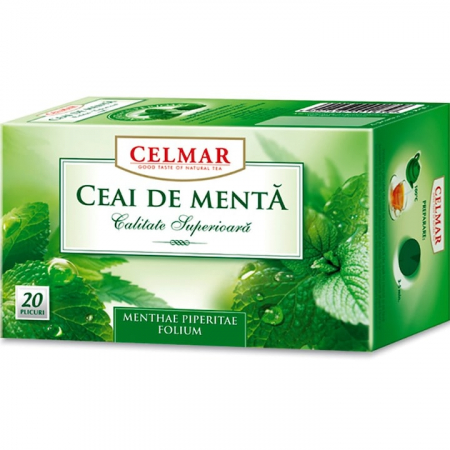 Cafea, ceai și bauturi - Ceai frunze de Menta, Celmar, 20 plicuri