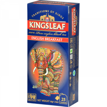 Produse de baza - Ceai Negru, Kingsleaf, English Breakfast, 25 plicuri, 50 g