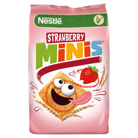 Mic dejun & tartinabile - Cereale Cini Minis, Nestle, Aroma de capsuni, 250 g
