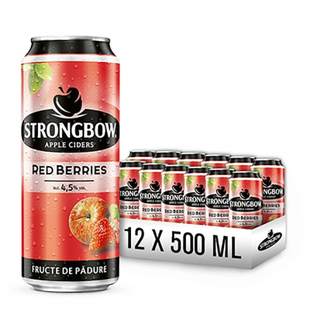 Produse de baza - Cidru de mere si fructe de padure, Strongbow, 0.5 l x 12