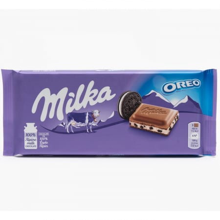 Dulciuri si biscuiti - Ciocolata cu lapte umpluta cu crema si biscuiti Milka 100g