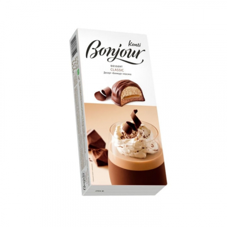 Produse de baza - Desert glazurat cu biscuite si ciocolata Konti Bonjour, 232 g