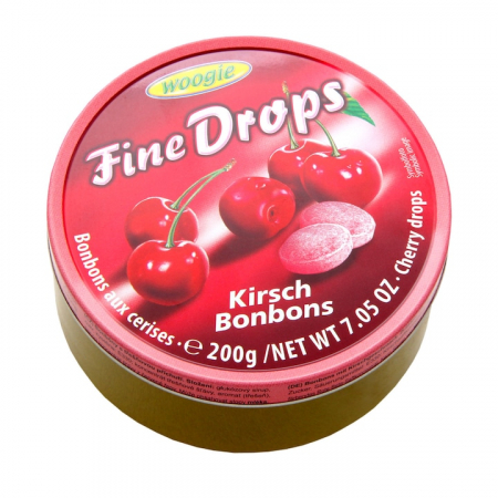 Dulciuri si biscuiti - Dropsuri fine Woogie cutie metalica 200 g aroma cirese