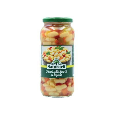 Bacanie - Fasole Alba Fiarta cu Legume Naturavit, 580 ml