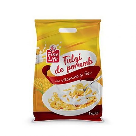 Mic dejun & tartinabile - Fulgi de porumb cu vitamine si fier, Fine Life, 1kg