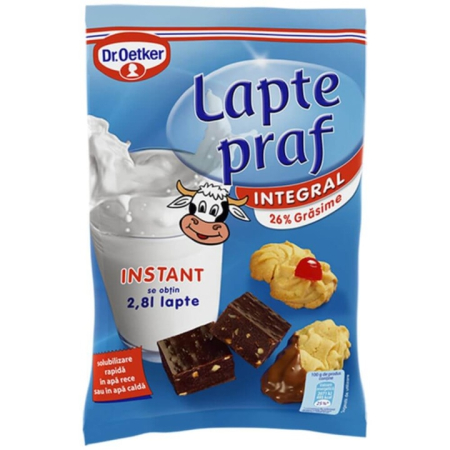 Produse de baza - Lapte Praf Integral Dr. Oetker, 26% Grasime, 380 g