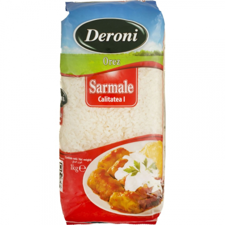 Bacanie - Orez cu bob rotund pentru sarmale Deroni, 1kg