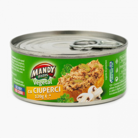 Conserve și borcane - Pasta vegetala tartinabila cu ciuperci 120g Mandy