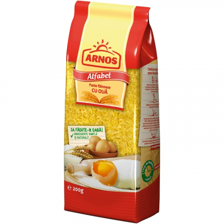 Produse de baza - Paste alfabet, marca Arnos, 3x200g