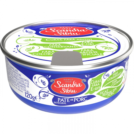 Produse de baza - Pate de porc integral, Scandia Sibiu, 120g