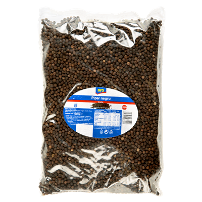 Condimente și sosuri - Piper negru boabe, Aro, 1 kg