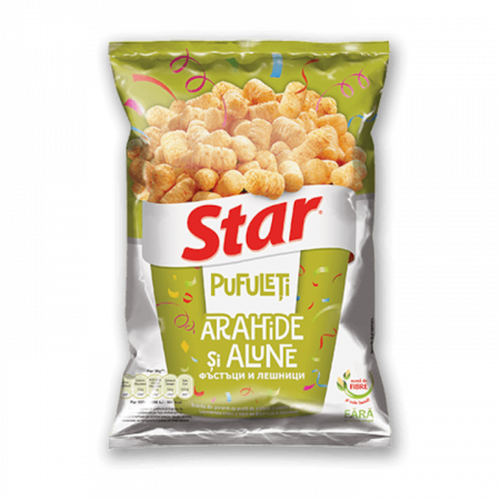 Gustari si rontaieli - Pufuleti cu aroma de arahide si alune 80g,star