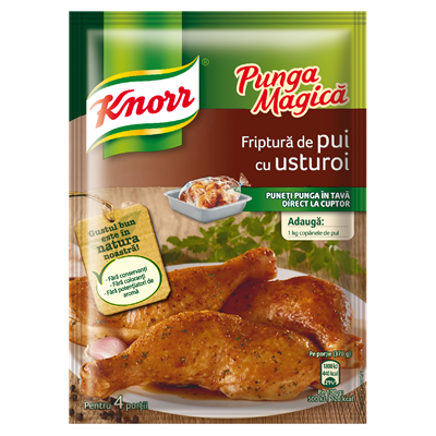 Condimente și sosuri - Punga Magica Knorr, mix condimente friptura pui cu usturoi, 28g