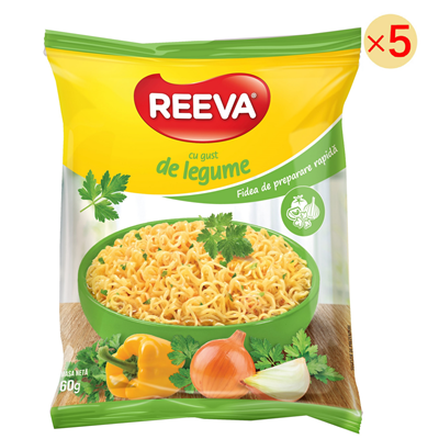 Bacanie - REEVA fidea instant cu gust de legume 5 x 60 g