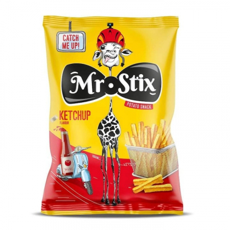 Produse de baza - Snacksuri Mr. Stix Ketchup, Aroma de Ketchup, 16x50gr