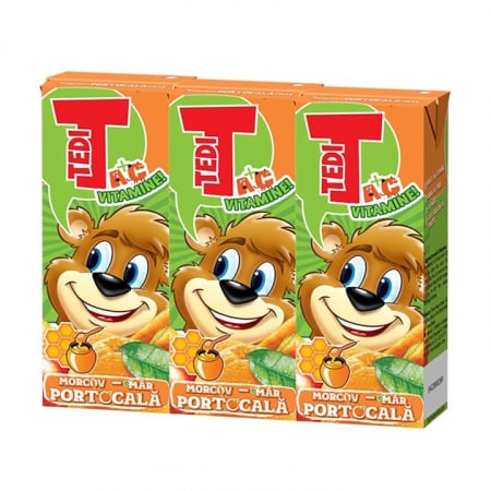 Produse de baza - Suc De Portocale Morcov Mar, 9 x 0.2L, Tedi
