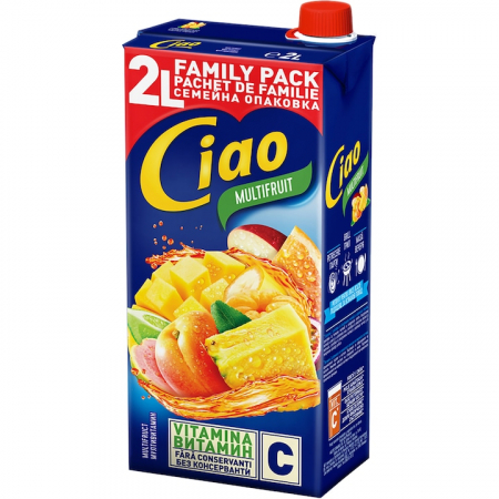 Produse de baza - Suc natural cu multivitamine, Ciao, 2 l