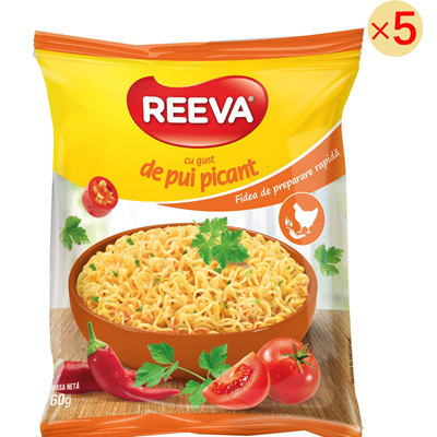 Bacanie - Supa instant cu gust de pui picant, 5x 60g, Reeva