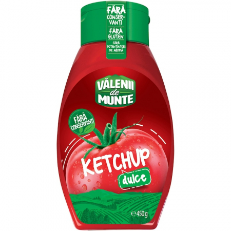 Condimente și sosuri - Valenii de munte ketchup dulce, 450g