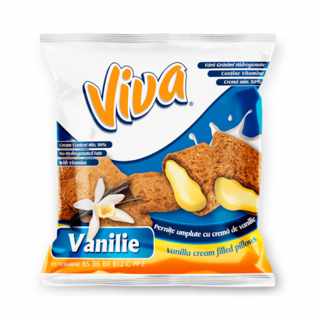 Dulciuri si biscuiti - VIVA Pernite umplute cu crema de vanilie, 6 x 100g